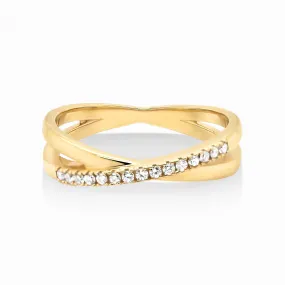 0.12ct Round Lab Grown Diamond Crossover Ring