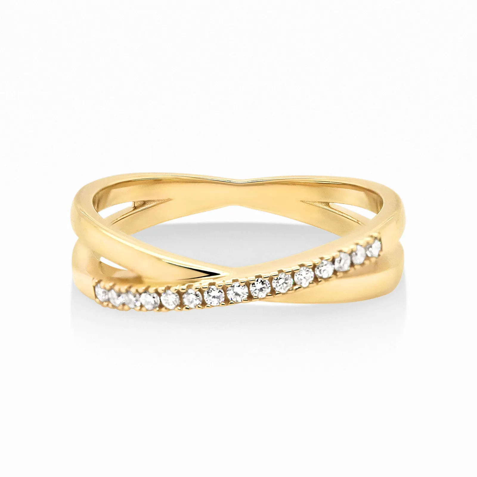 0.12ct Round Lab Grown Diamond Crossover Ring