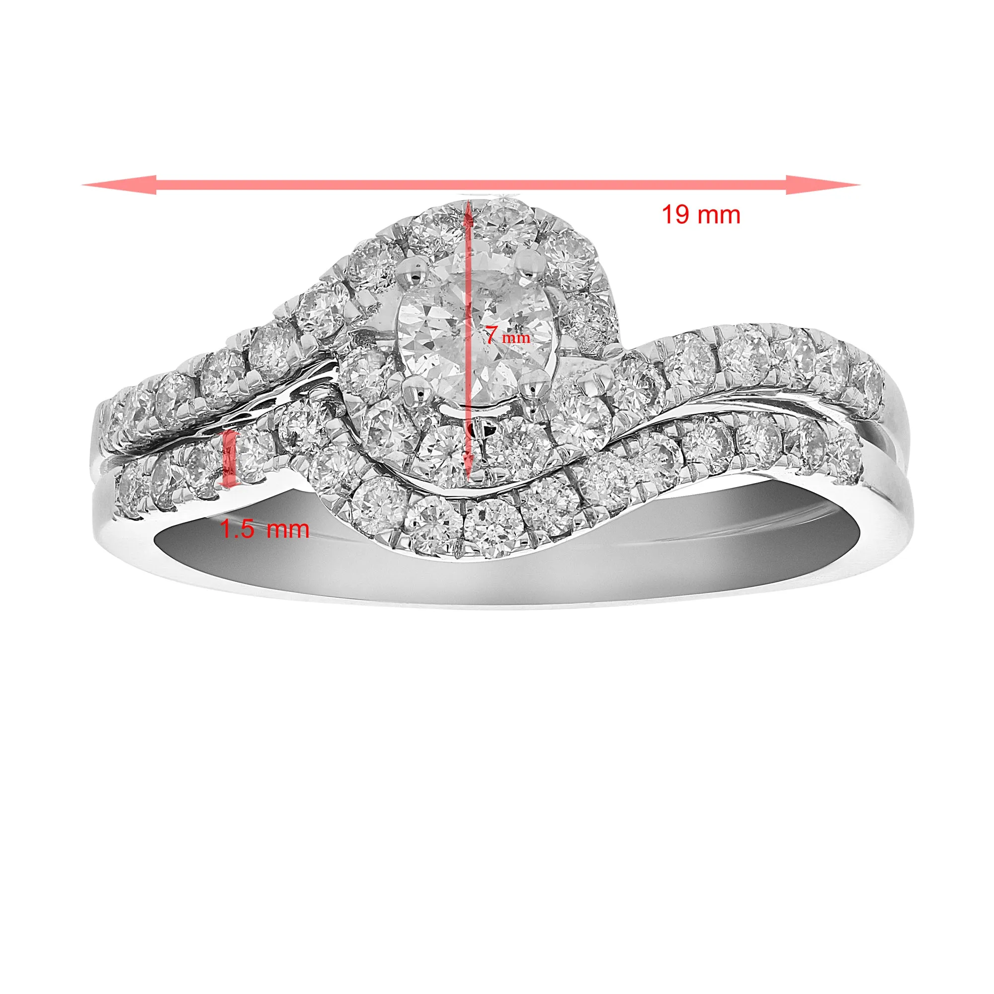 0.75 cttw Diamond Wedding Ring in 14K White Gold