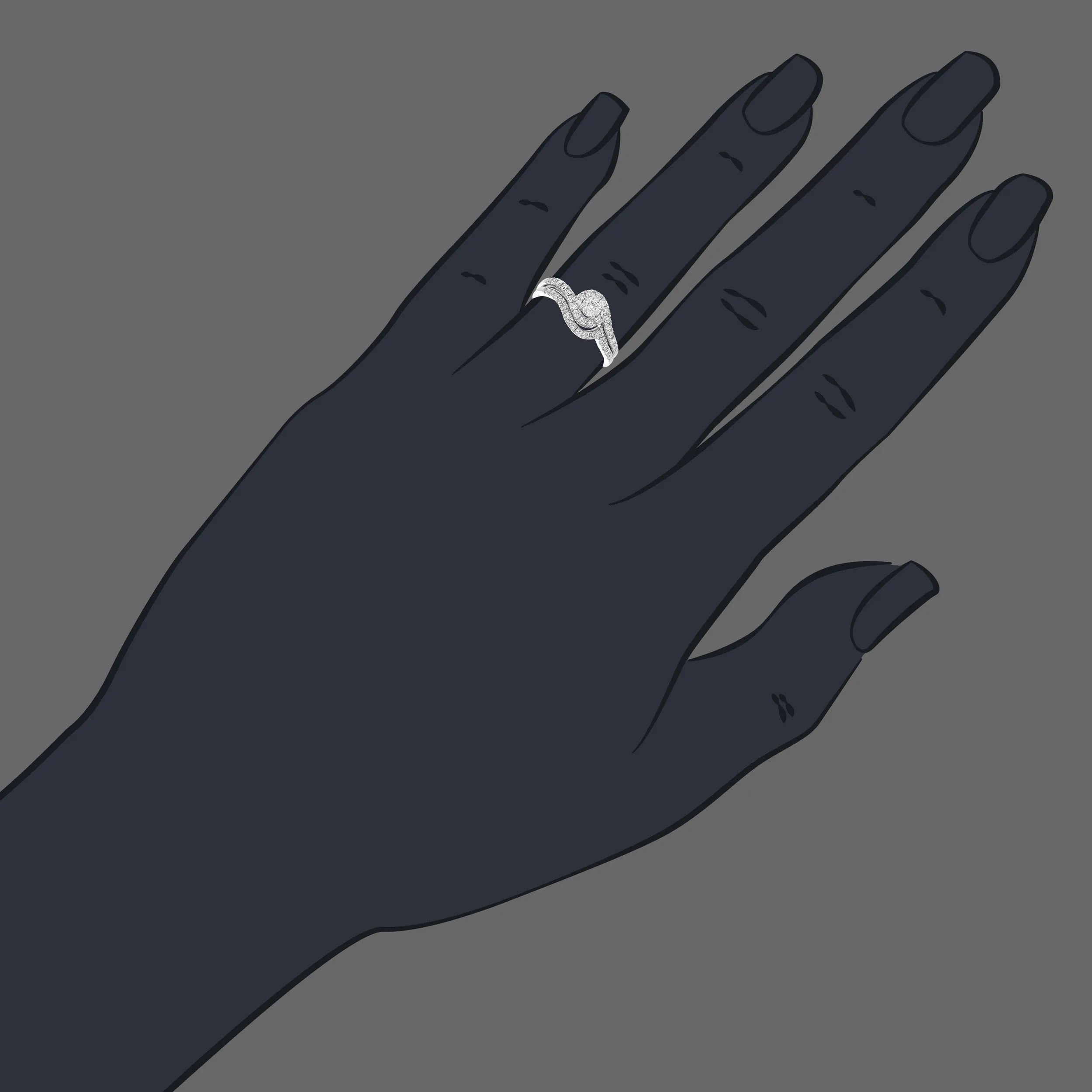 0.75 cttw Diamond Wedding Ring in 14K White Gold
