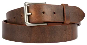 1¼ & 1½" DISTRESSED LEATHER BELT - Soft & Durable with Roller Buckle