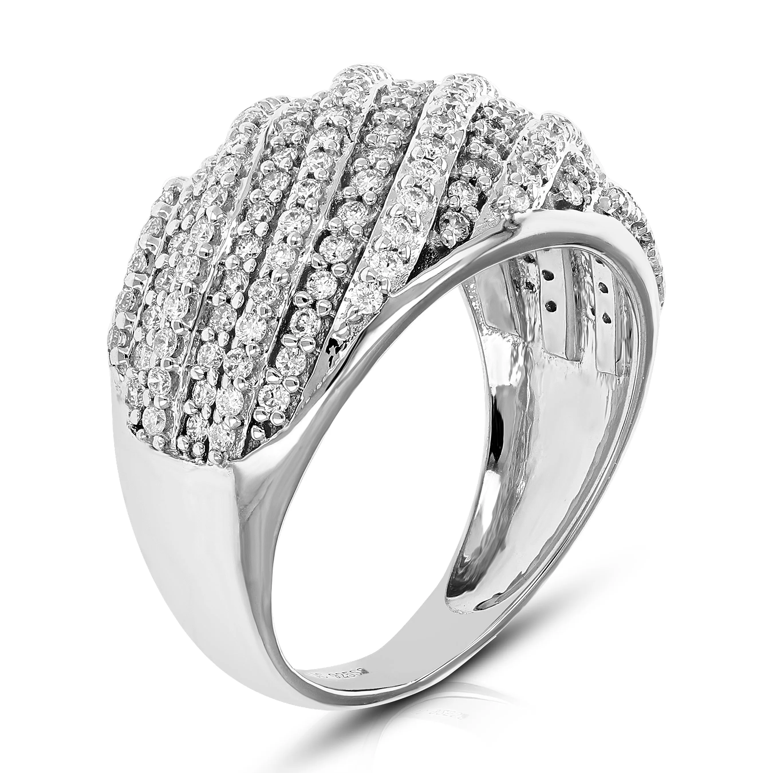 1 cttw Multi Twist Lab Grown Diamond Wedding Band Sterling Silver