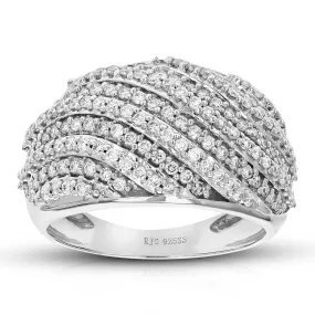1 cttw Multi Twist Lab Grown Diamond Wedding Band Sterling Silver