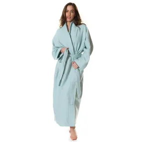 100% Cotton Bathrobe | Waffle Unisex | Ultra Soft | Absorbent | Durable | Extra Large | Aqua