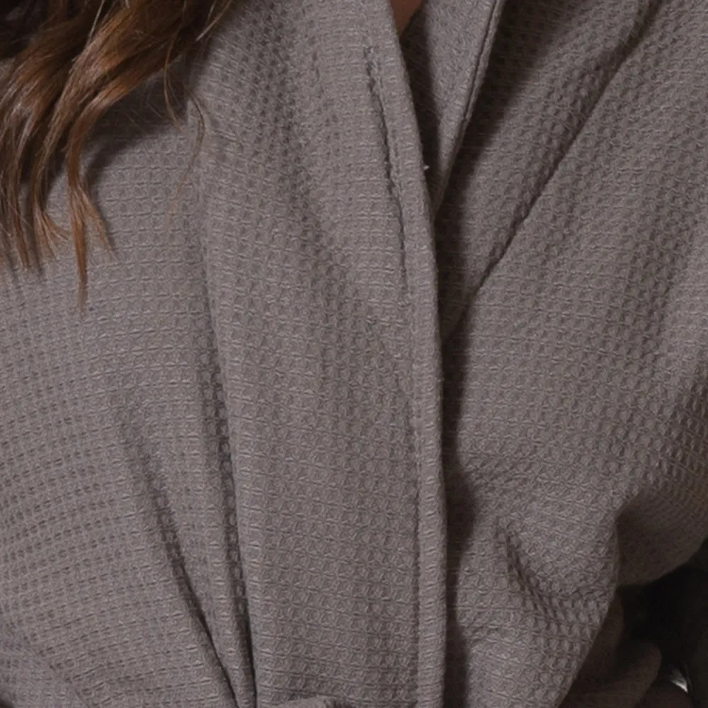 100% Cotton Bathrobe | Waffle Unisex | Ultra Soft | Absorbent | Durable | Extra Large | Charcoal