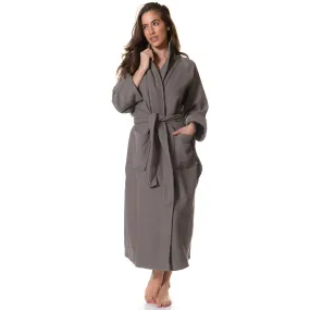 100% Cotton Bathrobe | Waffle Unisex | Ultra Soft | Absorbent | Durable | Extra Large | Charcoal