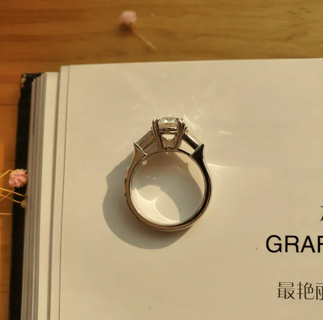 14k White Gold 2 Carat Old European Cut Diamond Double Prong Setting Three-stone Vintage Engagement Ring