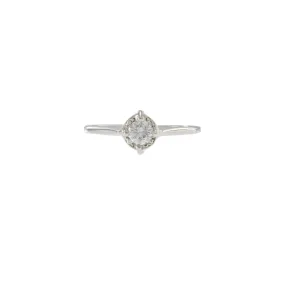 14KT White Gold Retro Era Diamond Ring