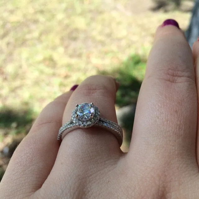 1.5 ctw Oval Halo Half Eternity Set