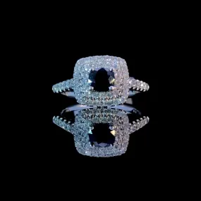 151695 - .62 ctw diamond and sapphire ring