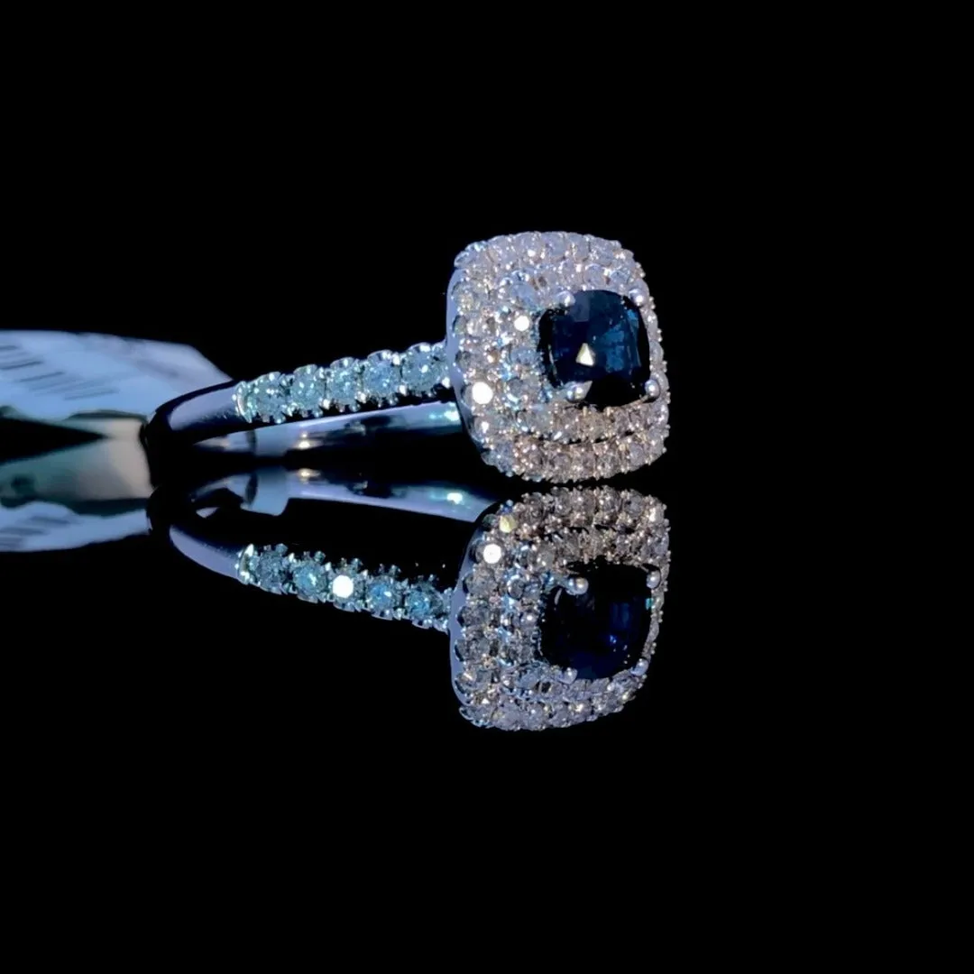 151695 - .62 ctw diamond and sapphire ring
