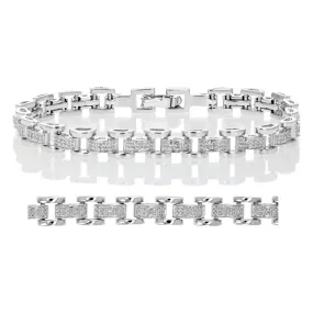 1/8 cttw Diamond Rail Block Tennis Bracelet in Brass