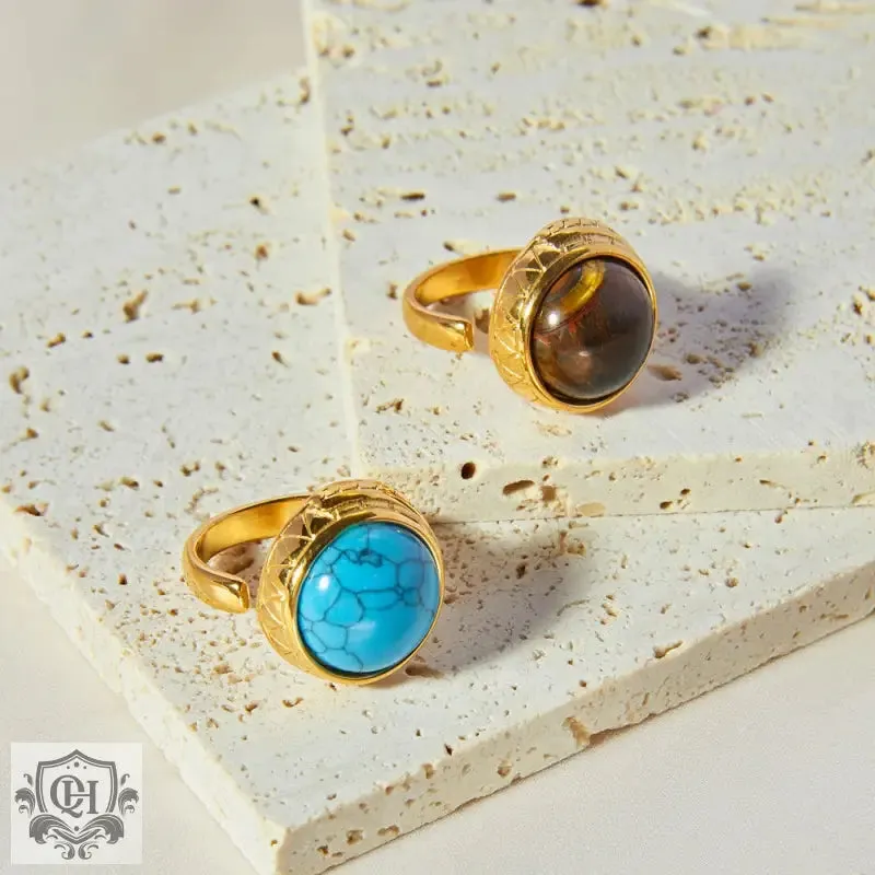 18K gold exquisite noble gemstone design versatile ring