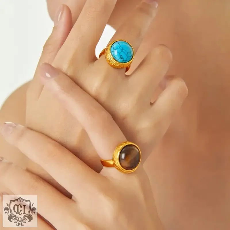 18K gold exquisite noble gemstone design versatile ring