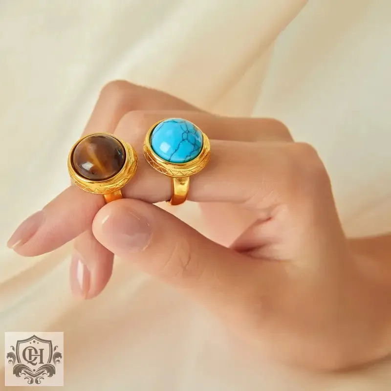 18K gold exquisite noble gemstone design versatile ring