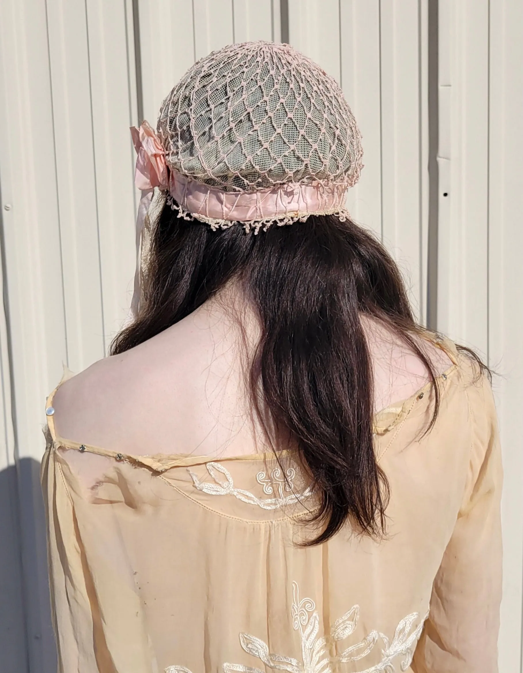 1920s Mesh & Lace Skullcap