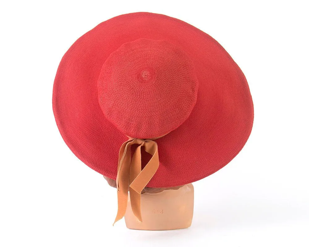 1940s 1950s New York Creation Red Wide Brim Sun Hat