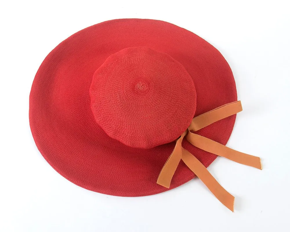 1940s 1950s New York Creation Red Wide Brim Sun Hat
