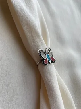1970s crushed stone butterfly ring R175