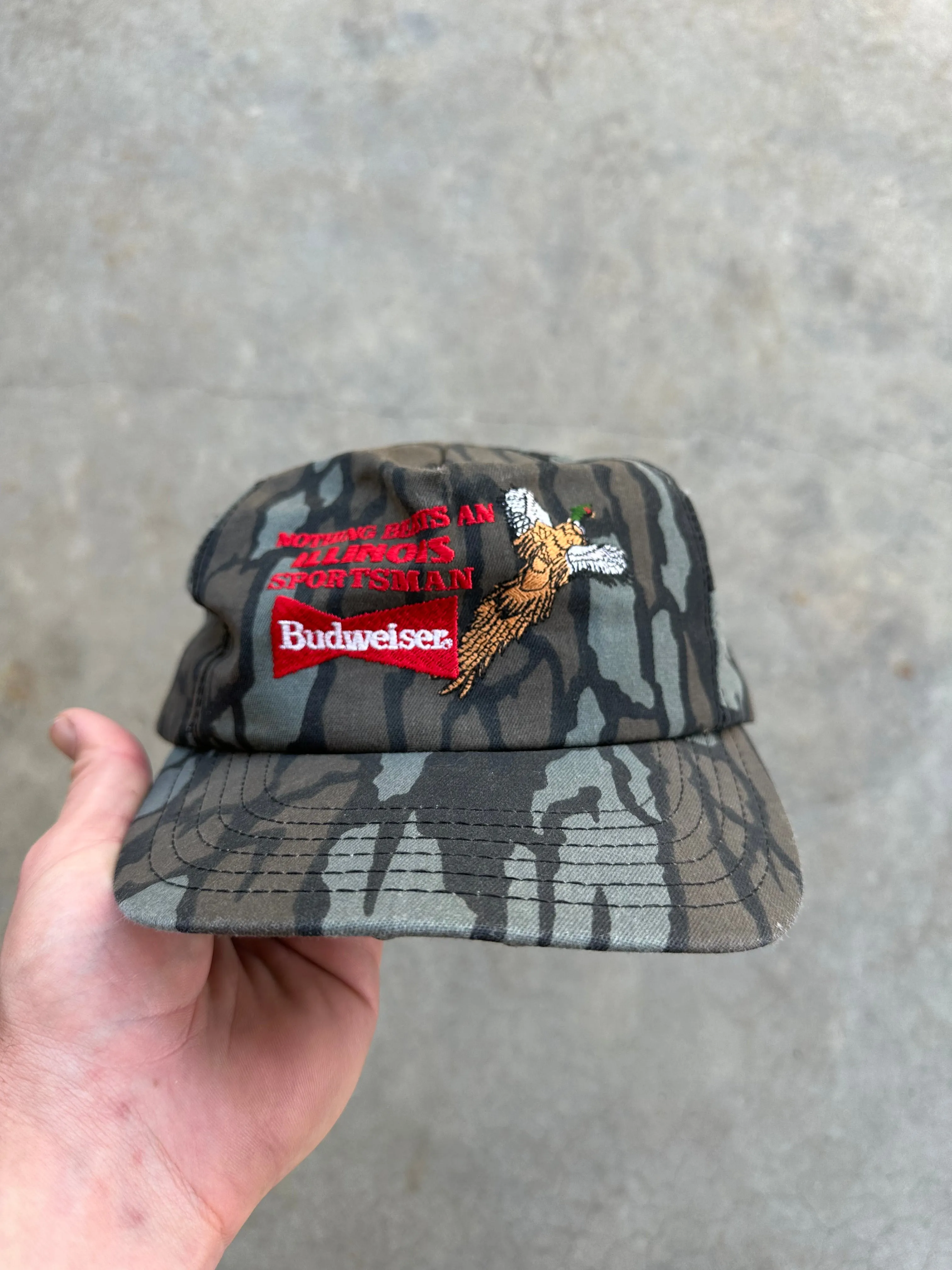 1990s Budweiser Illinois Sportsman Trebark Snapback