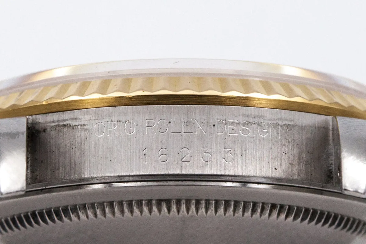 1991 Rolex Two Tone DateJust 16233 Gold Dial With Box and Papers