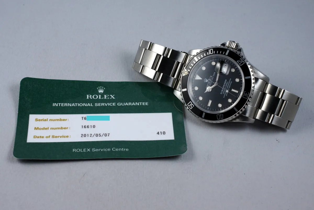 1995 Rolex Submariner 16610 with RSC Papers
