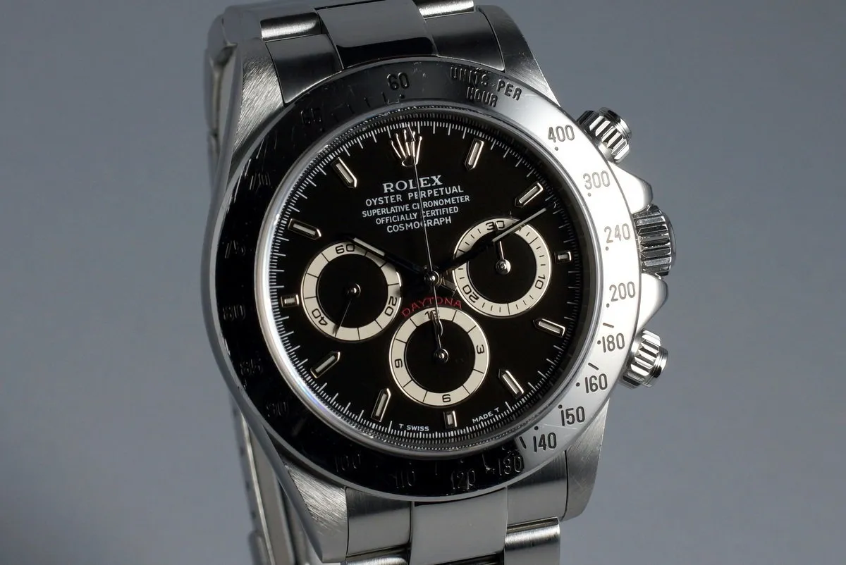 1997 Rolex SS Zenith Daytona 16520 Black Dial