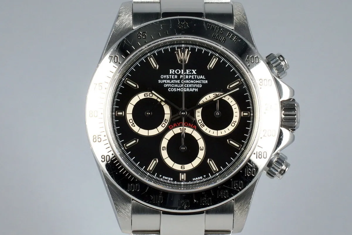 1997 Rolex SS Zenith Daytona 16520 Black Dial