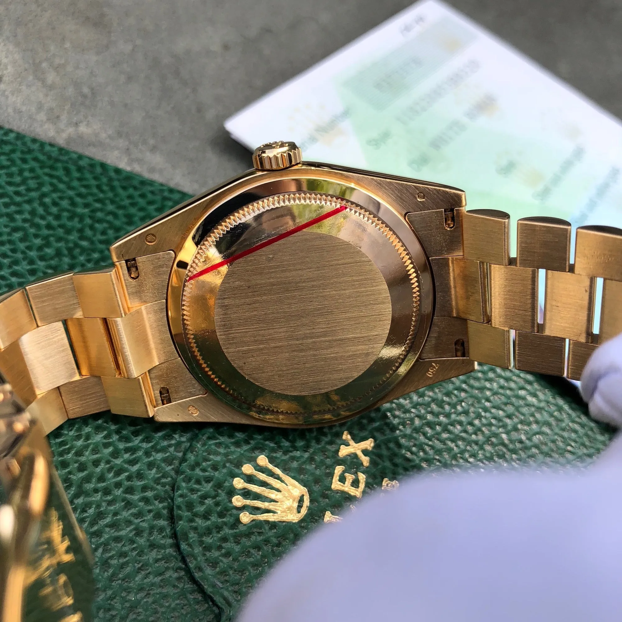 2003 Rolex President 118238 Day Date 18K Yellow Gold White Roman Wristwatch Box Papers