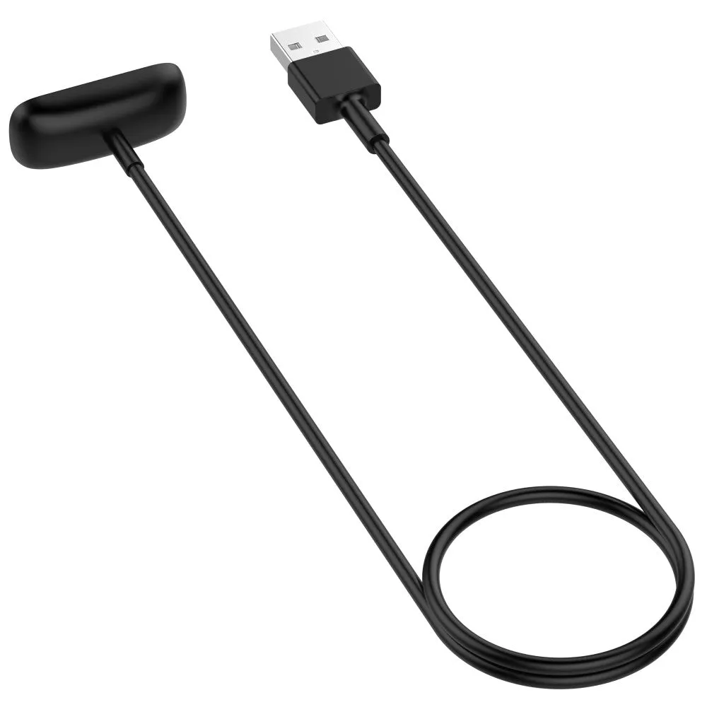 (30cm) USB charging cable docking station for Fitbit Inspire 3 smart watch - black