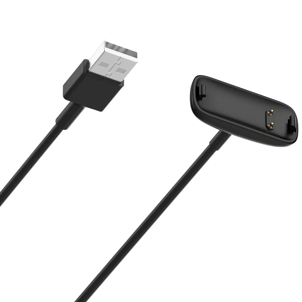 (30cm) USB charging cable docking station for Fitbit Inspire 3 smart watch - black
