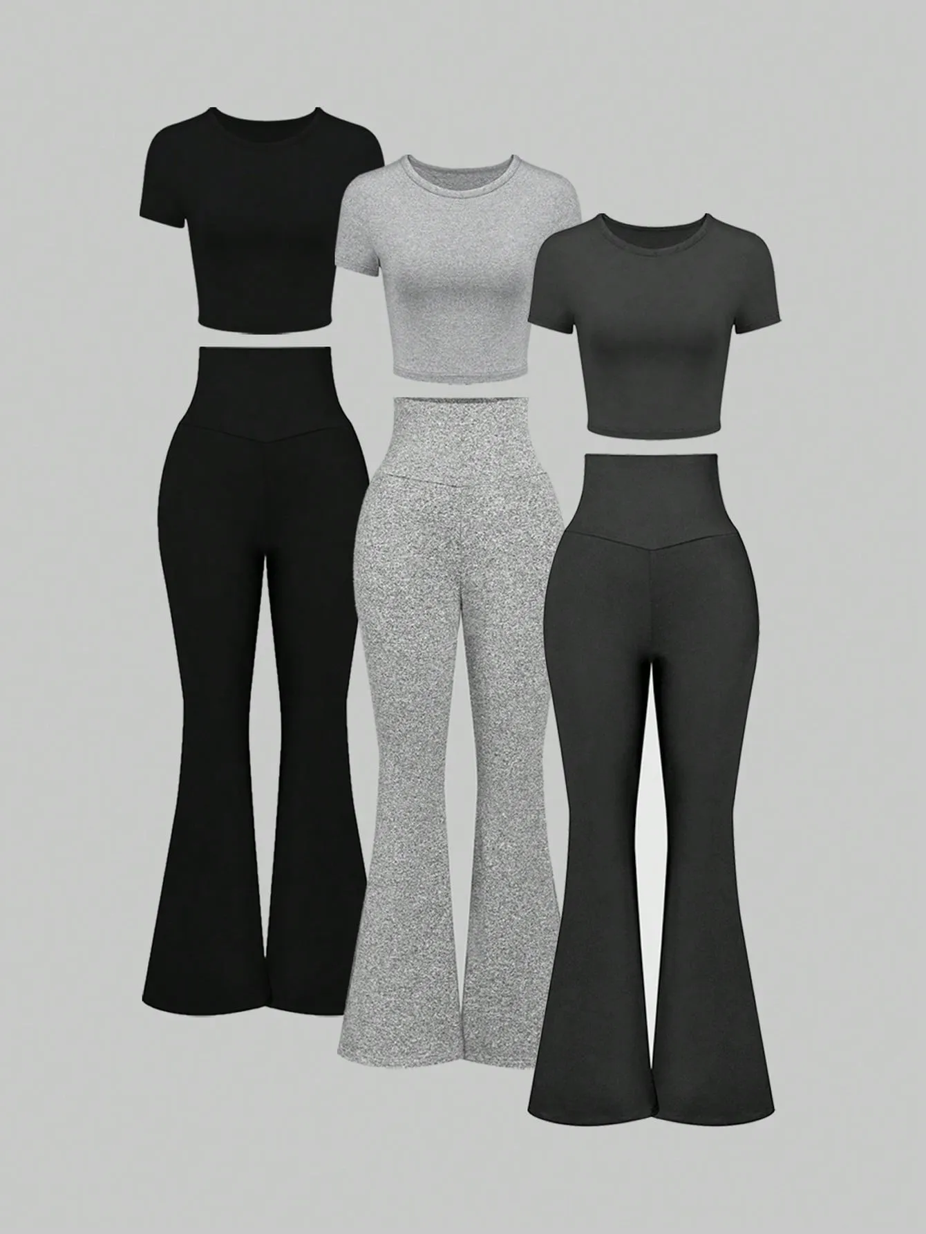 3pcs/Set Round Neck Short Sleeve Set