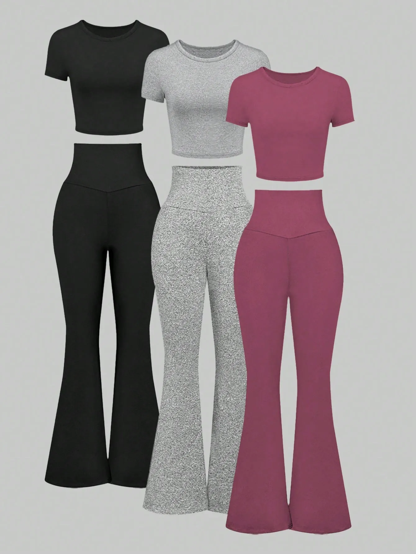 3pcs/Set Round Neck Short Sleeve Set