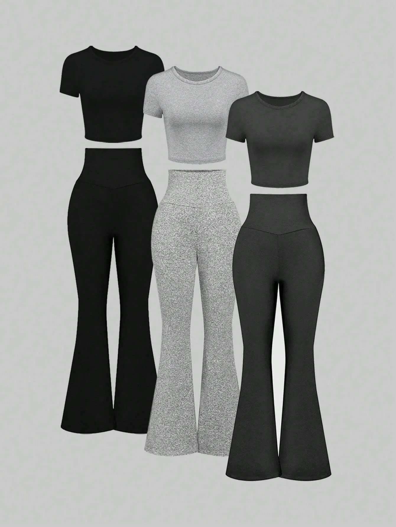 3pcs/Set Round Neck Short Sleeve Set