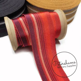 40mm Mixed Stripe Millinery Petersham Hat Ribbon - 1m