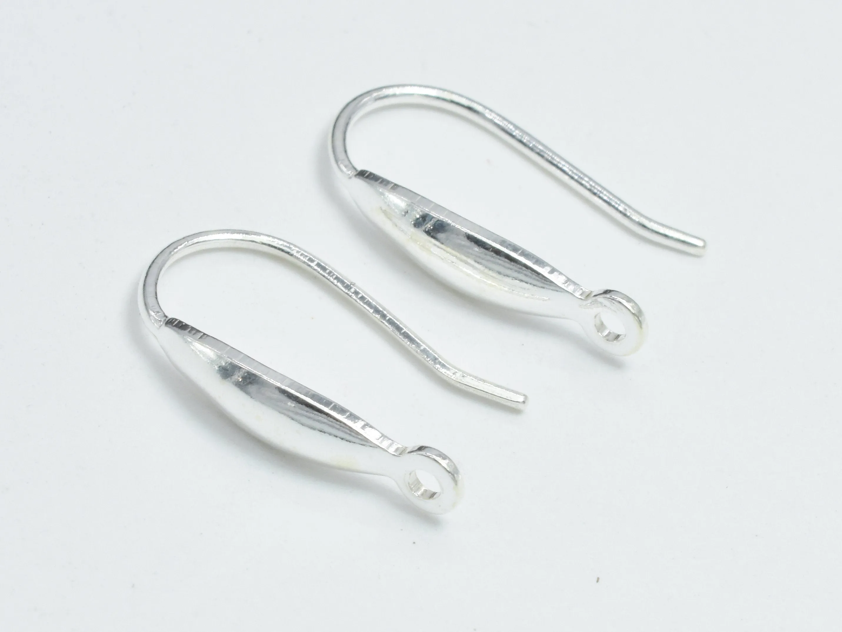 4pcs 925 Sterling Silver Ear Wires, Earring Hook, Fishhook, 10x17mm
