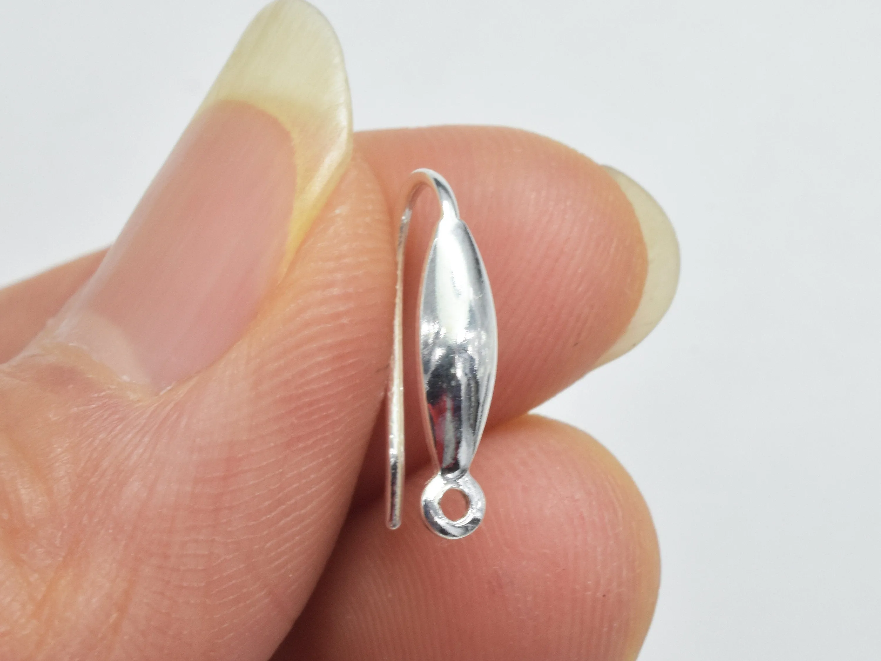 4pcs 925 Sterling Silver Ear Wires, Earring Hook, Fishhook, 10x17mm