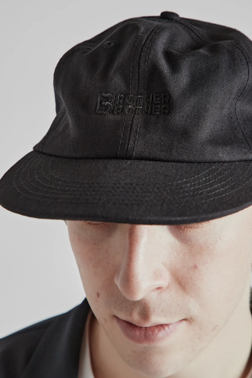 6 Panel Tiny Stack Hat - Black