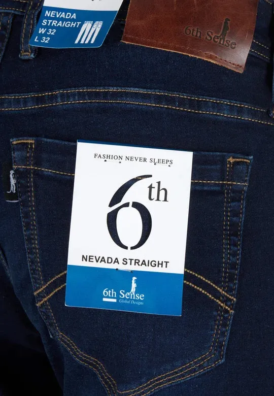 6th Sense Nevada Stretch Straight Cut Jeans - Blue Black