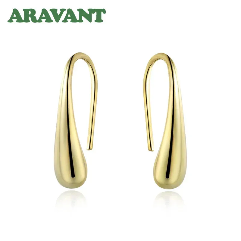925 Sterling Silver Drop Örhängen – Eleganta Vattendroppsformade Örhängen | Damörhängen för Bröllop & Fest