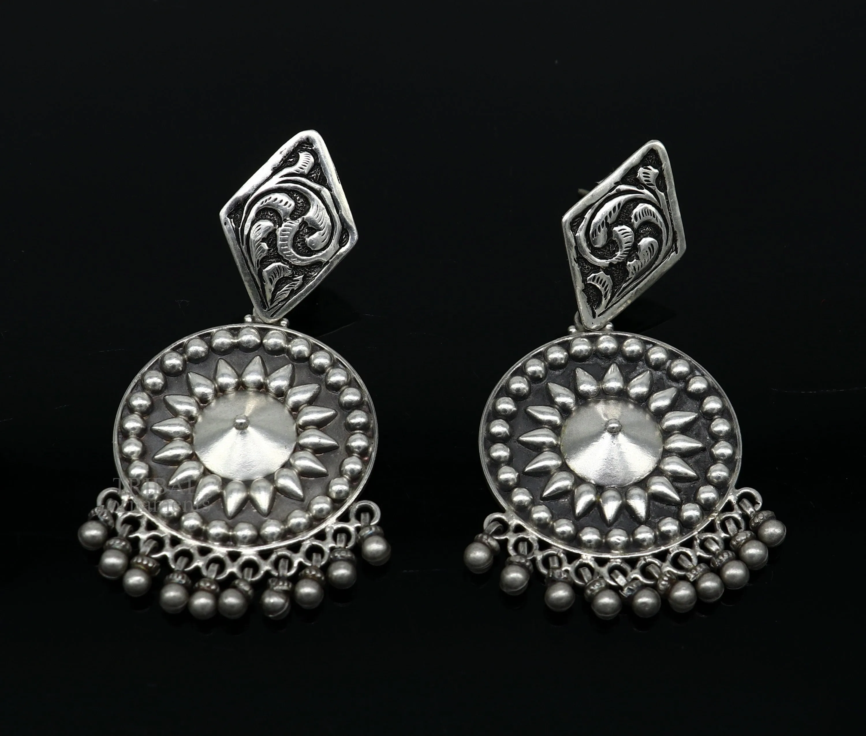 925 Sterling silver handmade flower design stud earrings hanging drops, excellent customized penalized bridesmaid girls jewelry ear1092