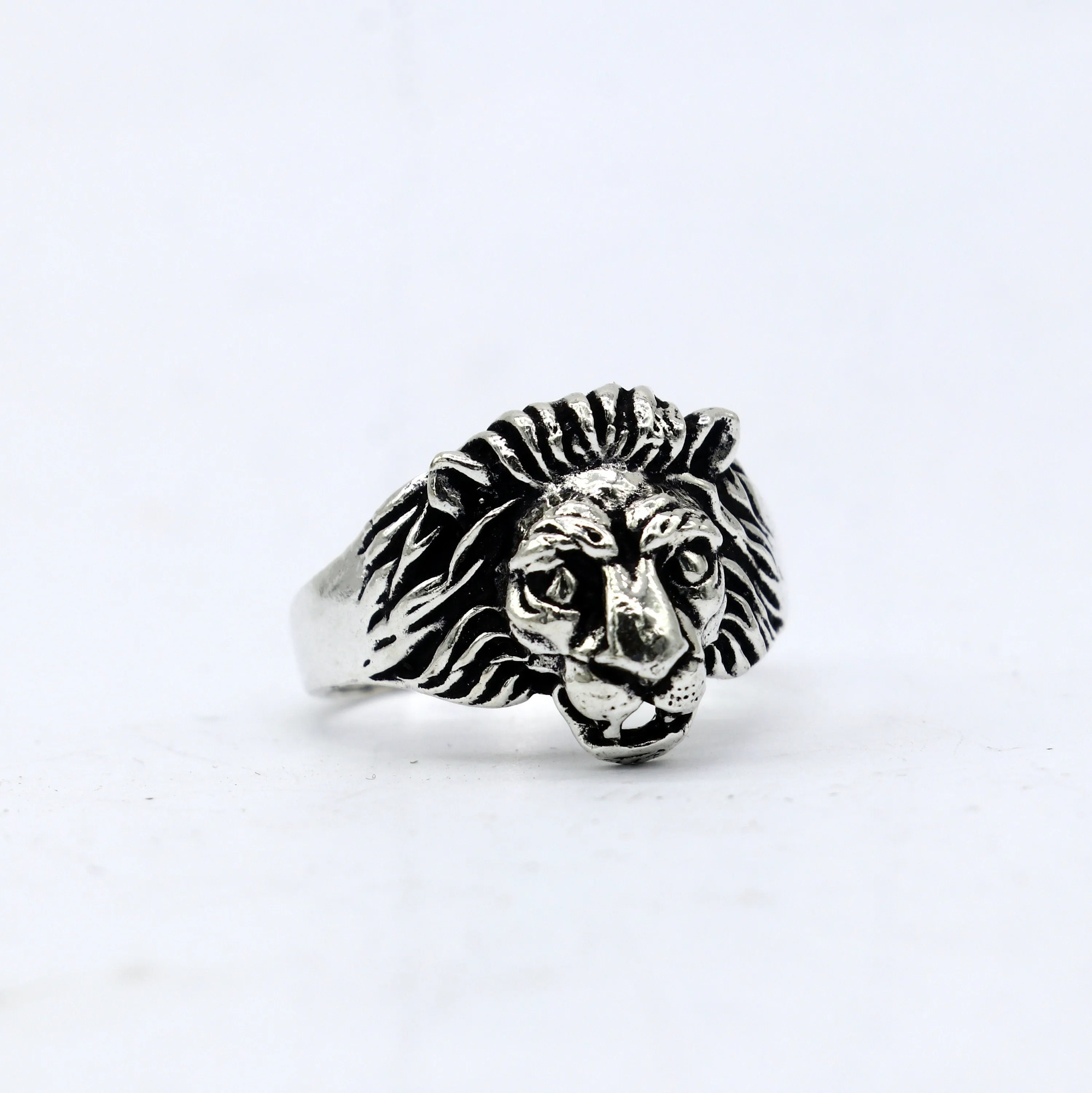 925 sterling silver Handmade lion face ring best men's ring band sr711