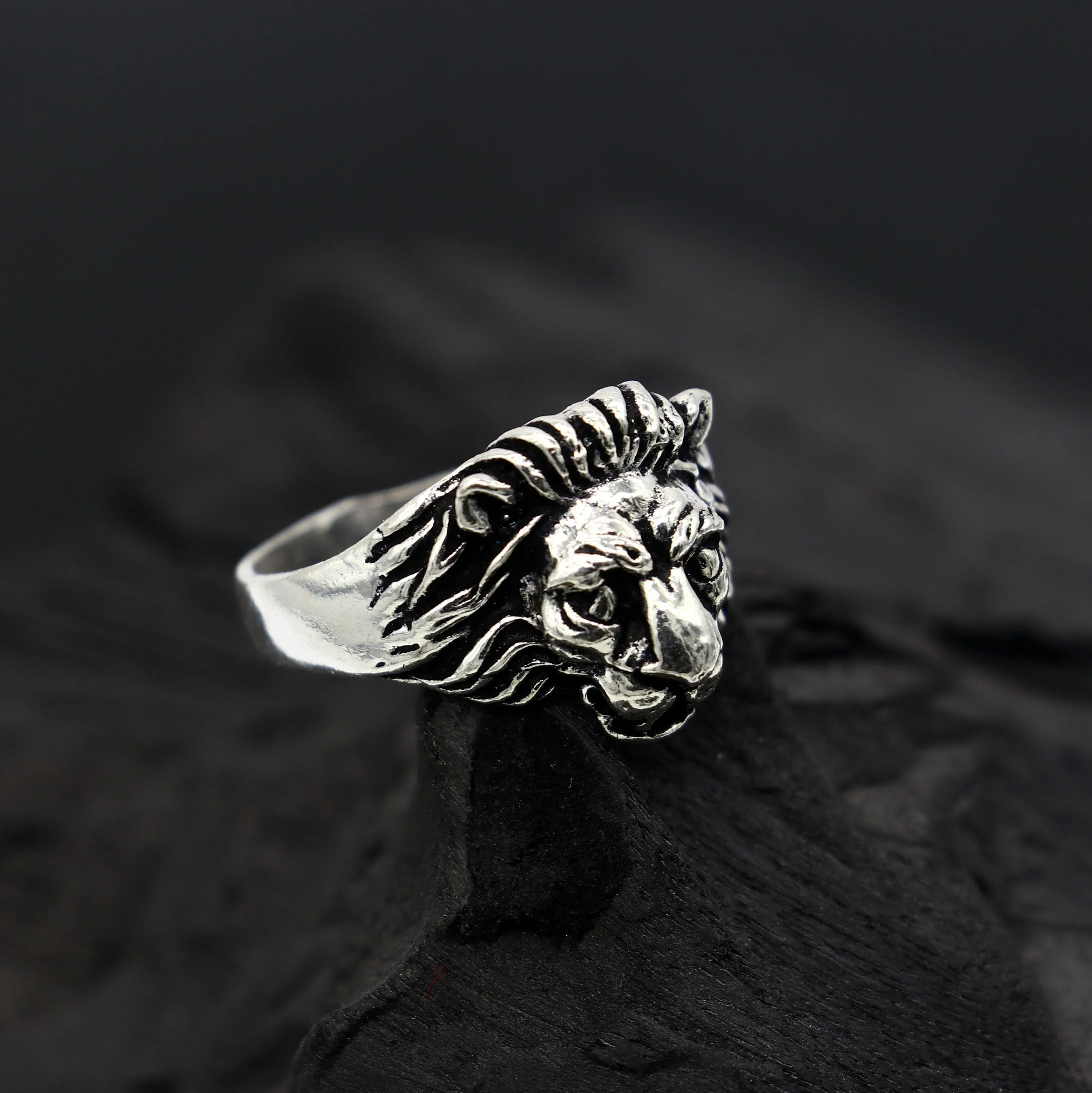 925 sterling silver Handmade lion face ring best men's ring band sr711