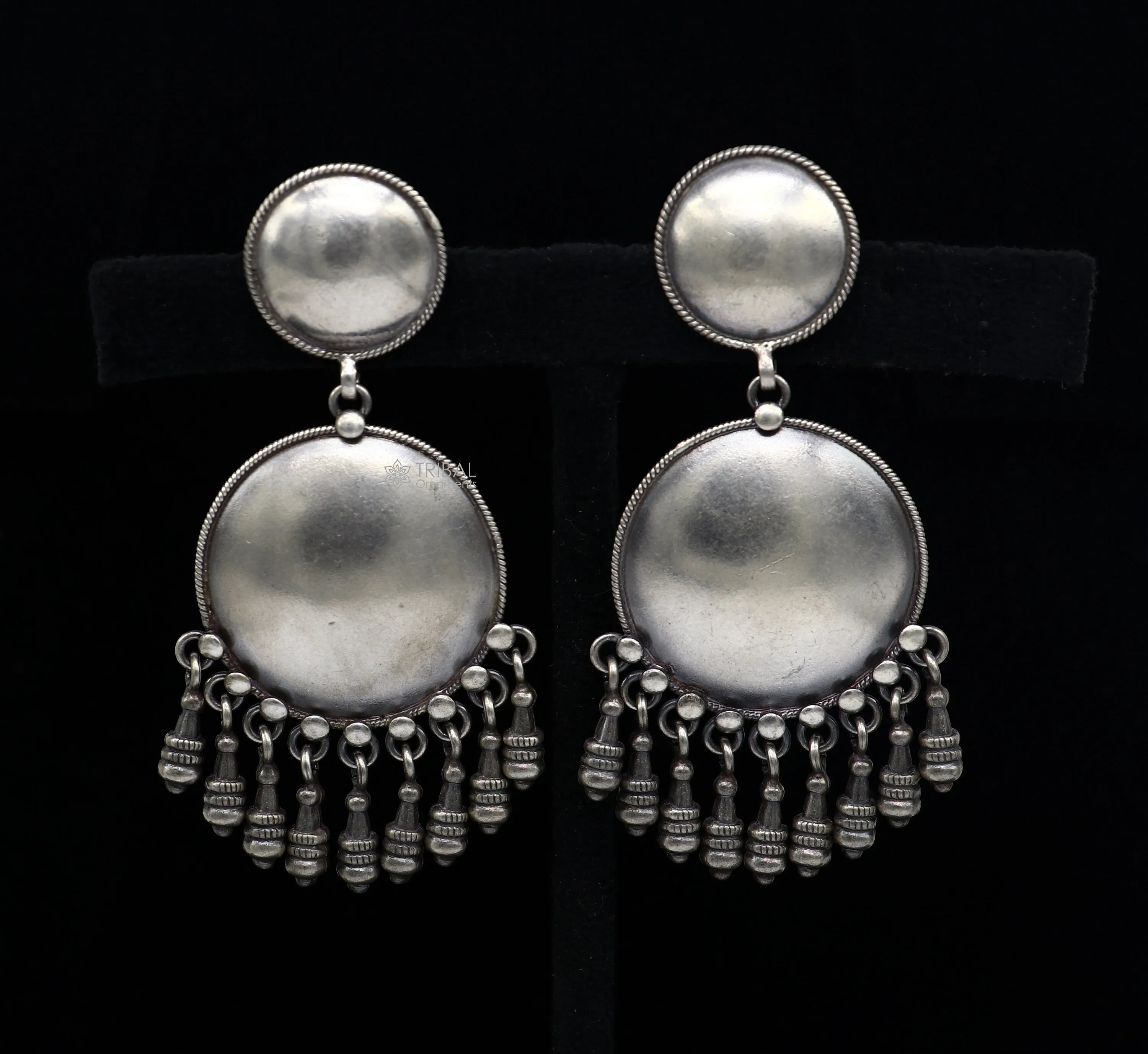 925 Sterling silver handmade traditional cultural drop dangle hangings plain design earrings, best party functional jewelry s1233