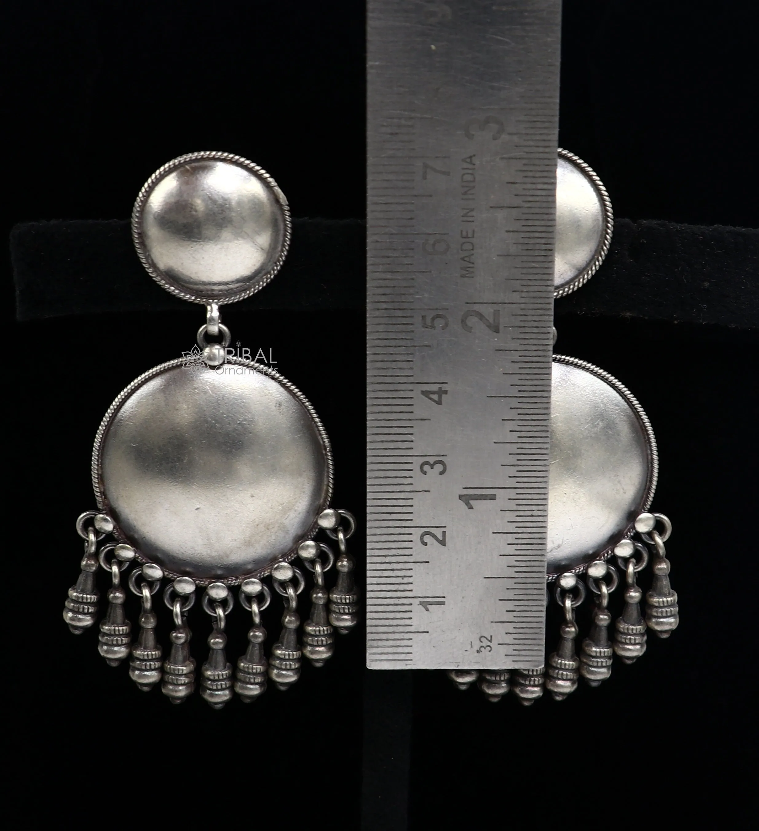 925 Sterling silver handmade traditional cultural drop dangle hangings plain design earrings, best party functional jewelry s1233