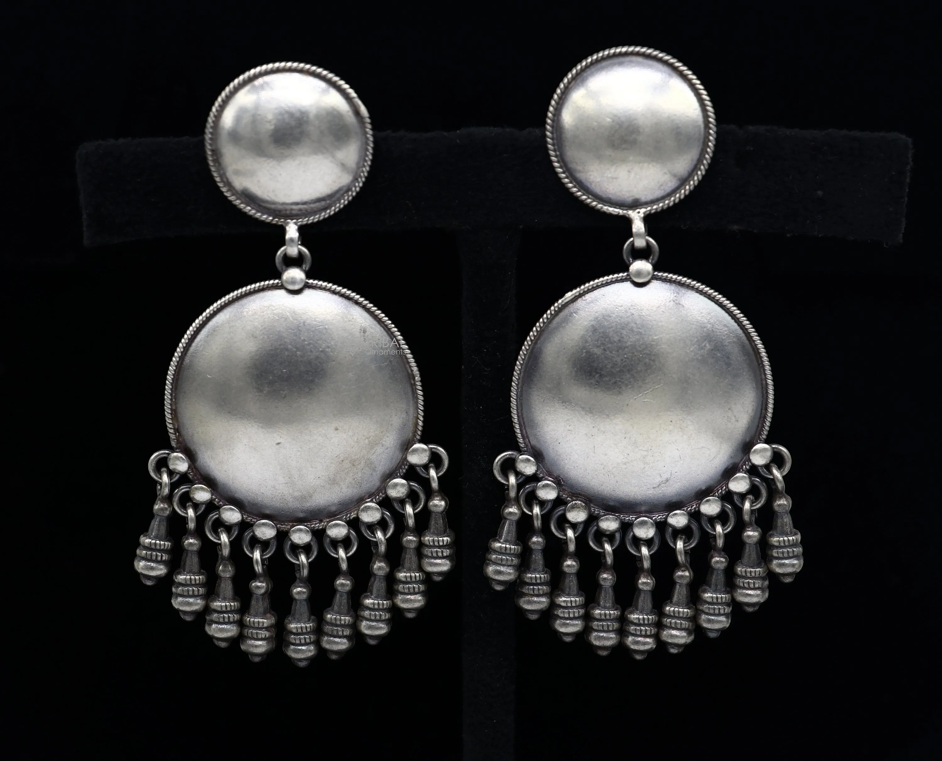 925 Sterling silver handmade traditional cultural drop dangle hangings plain design earrings, best party functional jewelry s1233