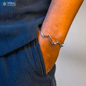 925 sterling silver handmade unique design fabulous open face adjustable bangle cuff bracelet kada, excellent gifting jewelry cuff118