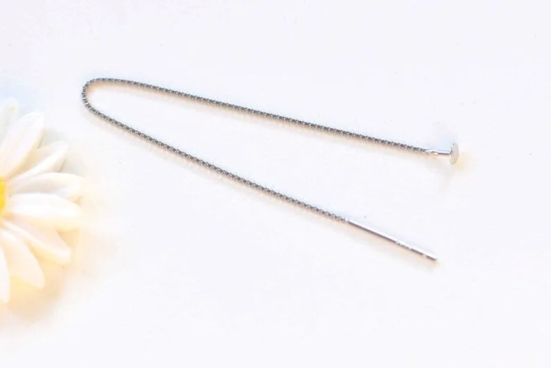 925 Sterling Silver Threader Earring Earwire 90mm