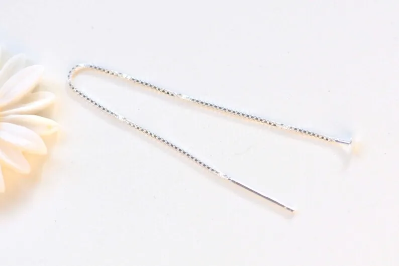 925 Sterling Silver Threader Earring Earwire 90mm