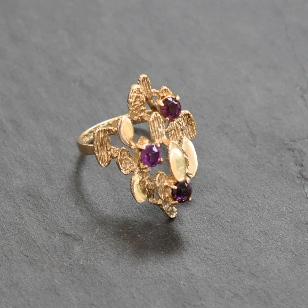 Abstract Amethyst Ring